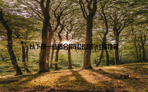 以下是一些适合带娃出游的住宿推荐