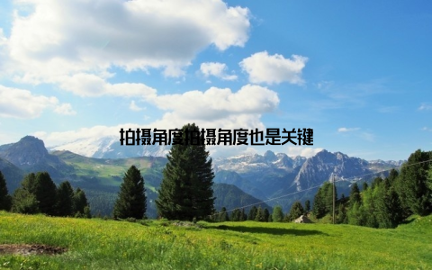 拍摄角度拍摄角度也是关键