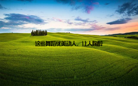 这些舞蹈优美动人, 让人陶醉